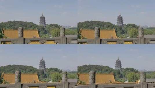 杭州远处的雷峰塔高清在线视频素材下载