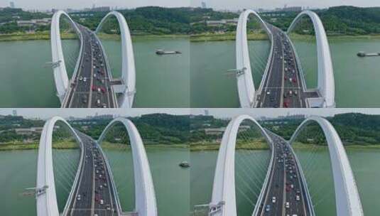 【正版素材】广西南宁大桥航拍0252高清在线视频素材下载