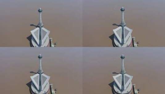 杭州湾跨海大桥高速公路海天一洲观景台高清在线视频素材下载