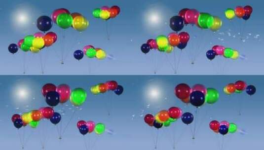 天空中漂浮的气球高清在线视频素材下载