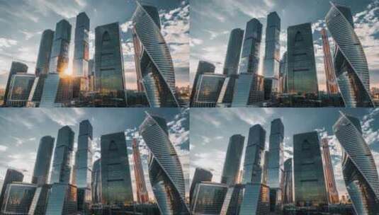 俄罗斯莫斯科cbd高楼高清在线视频素材下载