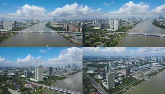 琶洲大桥 保利国际广场 广州香格里拉高清在线视频素材下载