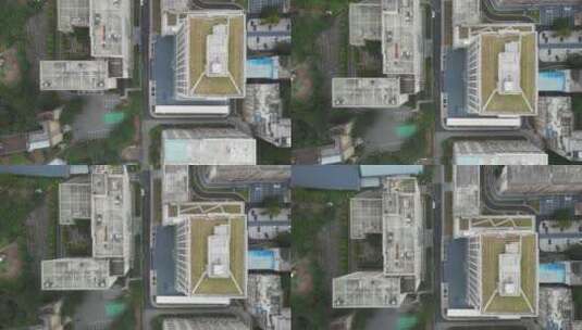 重庆北碚西南大学教学楼俯视航拍高清在线视频素材下载