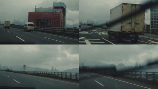 深圳雨中高速出口 4k bmpcc6k拍摄高清在线视频素材下载