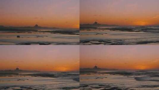 摩洛哥卡萨布兰卡海边日落4高清在线视频素材下载
