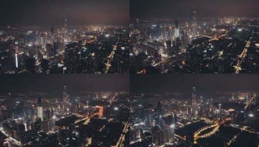 深圳CBD夜景航拍高清在线视频素材下载