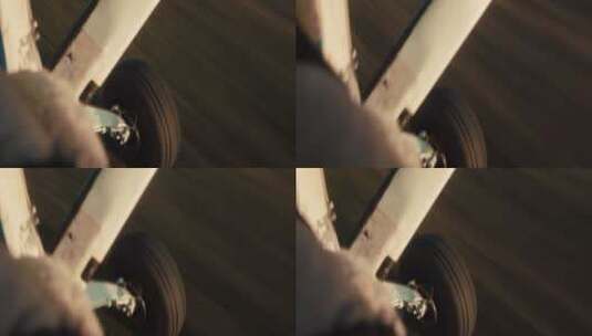 跑道上滑行的轮子高清在线视频素材下载
