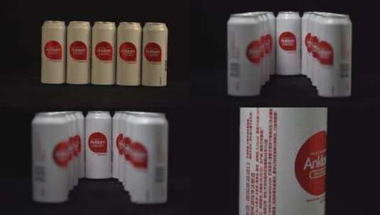 啤酒易拉罐摆设空镜高清在线视频素材下载