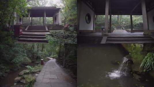 杭州西湖虎跑公园含晖亭4K视频合集高清在线视频素材下载
