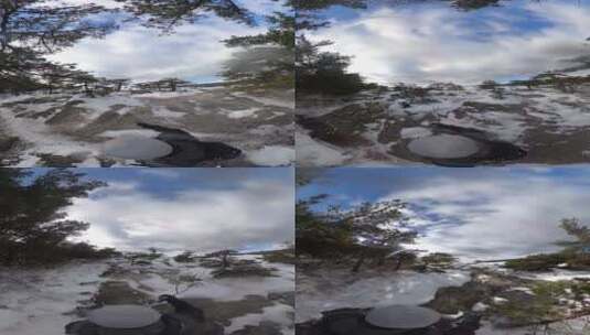 美国纽约华人在雪地徒步景区高清在线视频素材下载