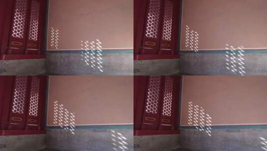 北京故宫太阳照射窗户光影变化高清在线视频素材下载