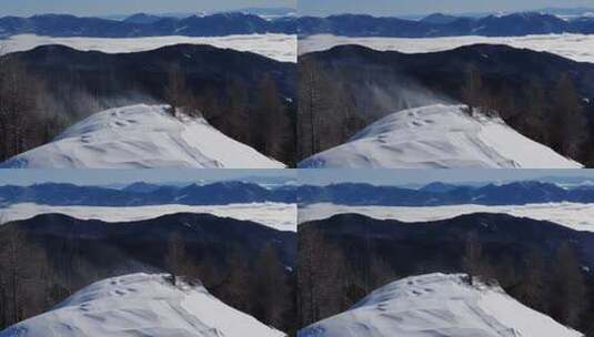 山顶被雪覆盖的美丽景色高清在线视频素材下载