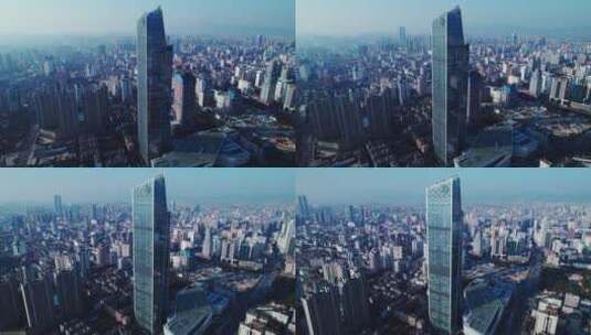航拍城市风光高清高楼大厦商务建筑高清在线视频素材下载