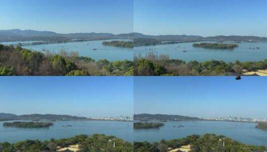 杭州雷峰塔俯瞰西湖全景 西湖游玩视频高清在线视频素材下载