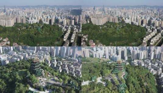 重庆鸿恩寺城市公园航拍高清在线视频素材下载