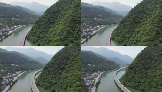 水上公路水上高架桥古昭公路航拍高清在线视频素材下载