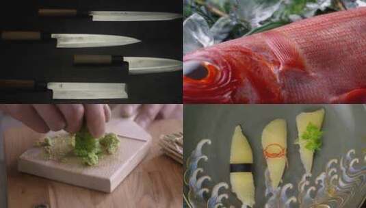 美食素材寿司制作手工特写4k素材高清在线视频素材下载