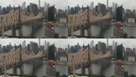 航拍城市桥梁和高楼大厦高清在线视频素材下载