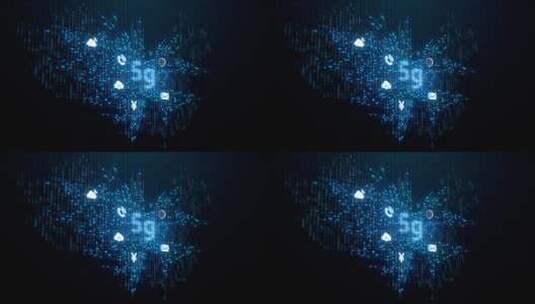 蓝色地图粒子光效流动高清在线视频素材下载