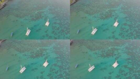 海面上的白色船只高清在线视频素材下载