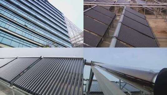 0855 屋顶太阳能热水器高清在线视频素材下载