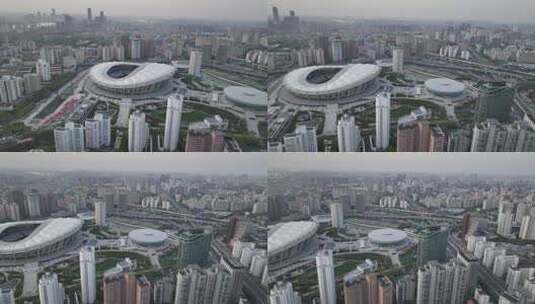 上海徐汇区体育馆航拍高清在线视频素材下载