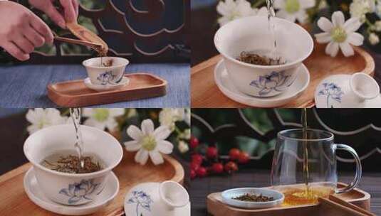 红茶泡茶倒茶品茶高清在线视频素材下载