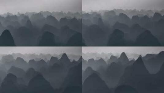 水墨桂林山水高清在线视频素材下载