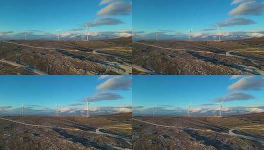 高原上的风力发电机2高清在线视频素材下载