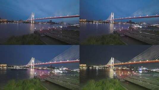 南浦大桥傍晚蓝调高清在线视频素材下载