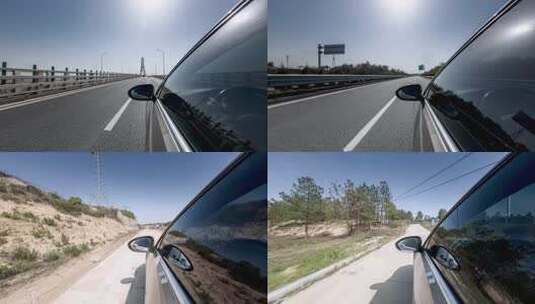 行驶在鄱阳湖二桥及沙岭风电场的延时高清在线视频素材下载