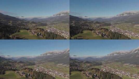 航空：奥地利阿尔卑斯山美丽风景的全景照片，蒂罗尔高清在线视频素材下载