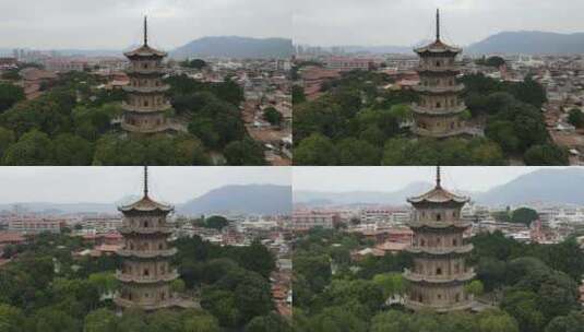 航拍福建泉州西街开元寺高清在线视频素材下载