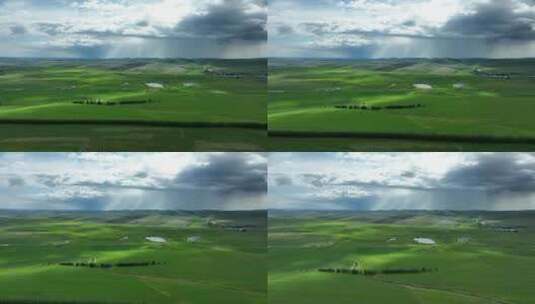航拍丘陵山地农田田野风景色彩斑斓高清在线视频素材下载