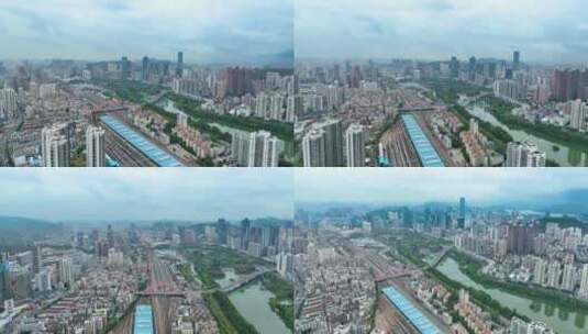 5K航拍深圳高楼林立繁华都市景象高清在线视频素材下载