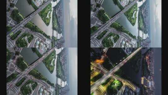 北京通州京杭大运河日转夜延时摄影8K高清在线视频素材下载