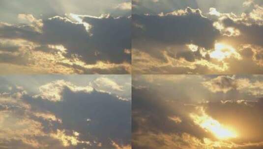 阳光穿过云层乌云丁达尔光延时耶稣光上帝光高清在线视频素材下载