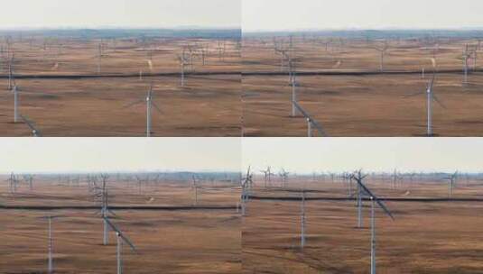 风力发电 叶片 内蒙古锡林郭勒贝力克风电场高清在线视频素材下载