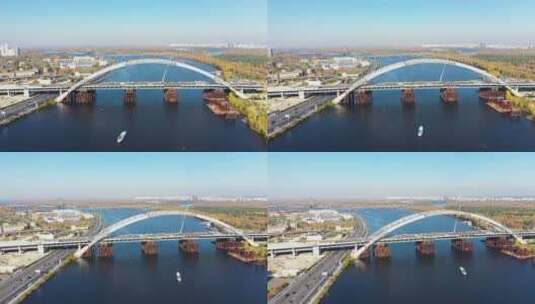 未完工的河上桥高清在线视频素材下载