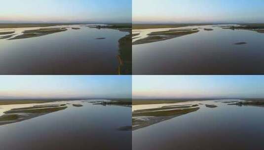 黄河平原农业灌溉河道河难湿地水利高清在线视频素材下载