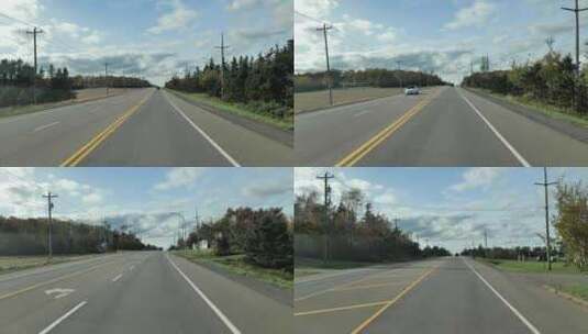 秋天加拿大公路风景高清在线视频素材下载