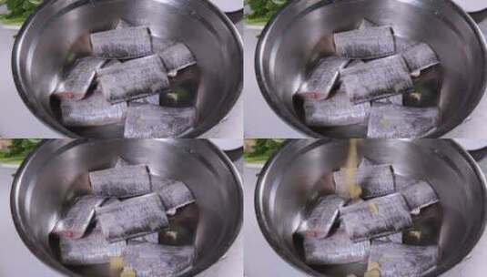 葱姜香料腌制带鱼去腥 (3)高清在线视频素材下载