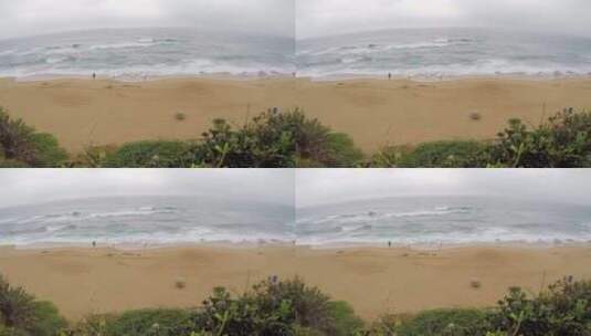 海浪冲击沙滩的延时视频高清在线视频素材下载