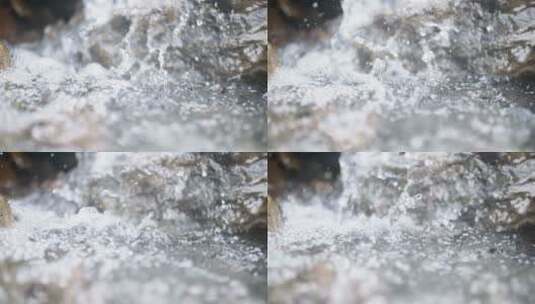小溪流水特写镜头高清在线视频素材下载