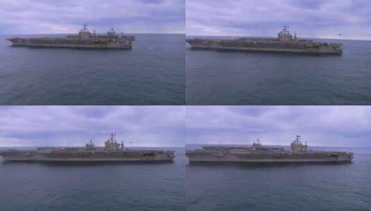 两艘航空母舰在公海上飞行高清在线视频素材下载