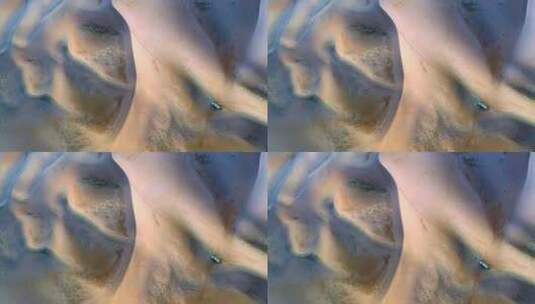 内蒙古阿拉善腾格里沙漠垂直俯拍高清在线视频素材下载