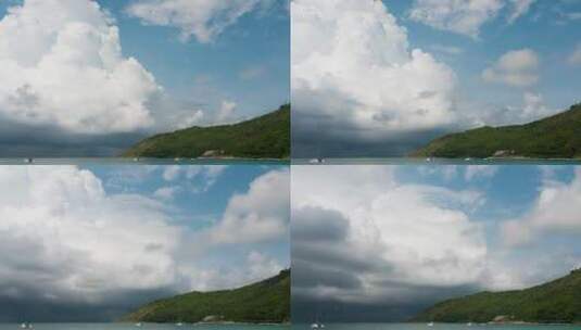 云层抵达海滩高清在线视频素材下载