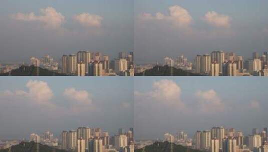 威海笔架山看城市上空的云延时4K高清在线视频素材下载