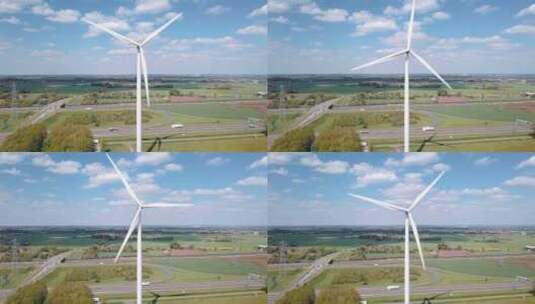 旋转的风力涡轮机高清在线视频素材下载