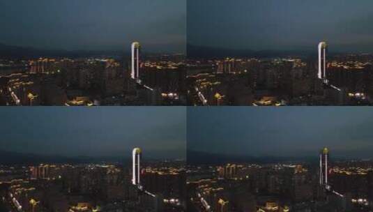 航拍江西赣州城市夜景高清在线视频素材下载
